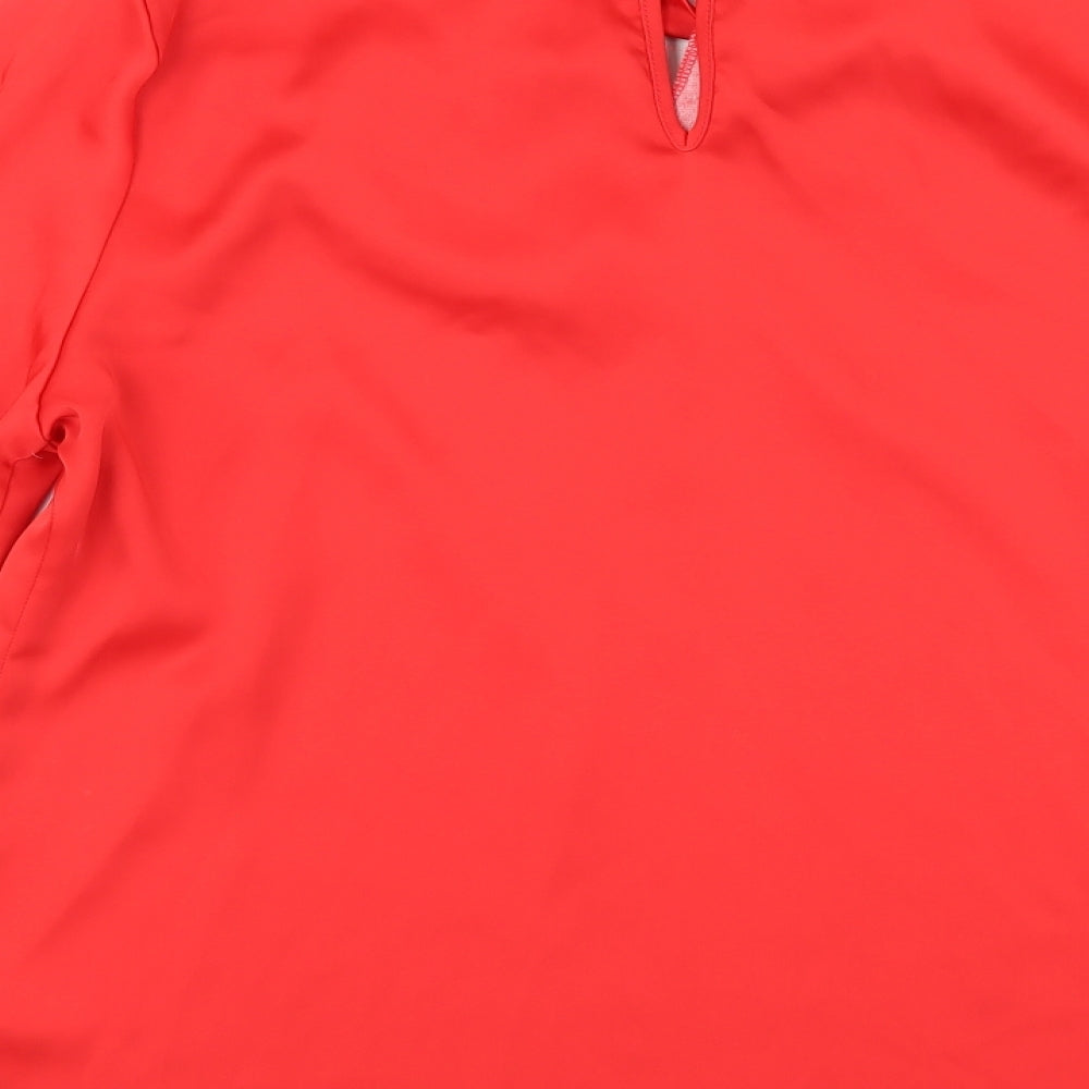 F&F Womens Red Satin Basic Blouse Size 14