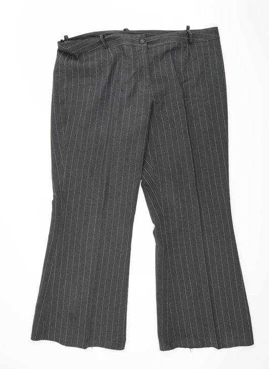 Womens UK Size 20 Preworn Regular Fit Grey Trousers
