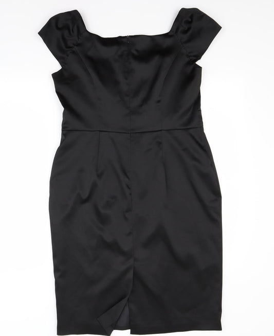 Ethel Austin Womens Black A-Line Size 14