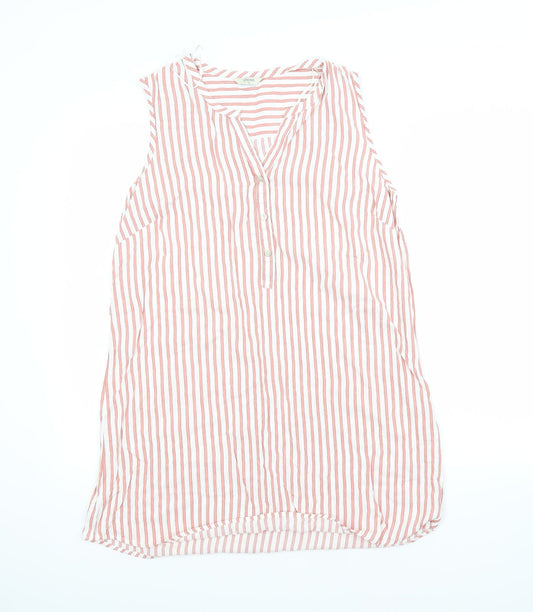 Additional front view of Papaya women’s red striped basic button-up, size UK 12