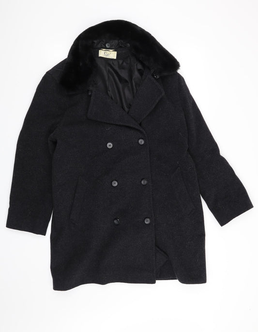 Womens UK Size 14 Klass Black Overcoat