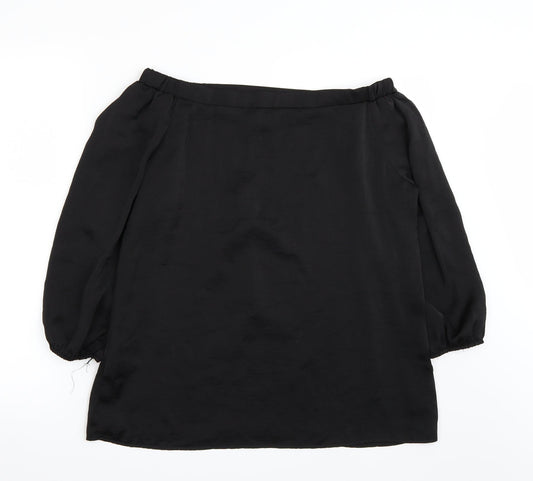 Back view of Primark women’s black basic blouse, size UK 14