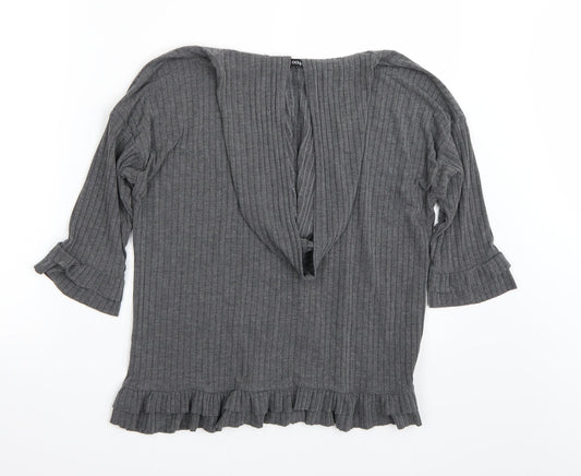Boohoo Womens Grey Pullover Hoodie Size S