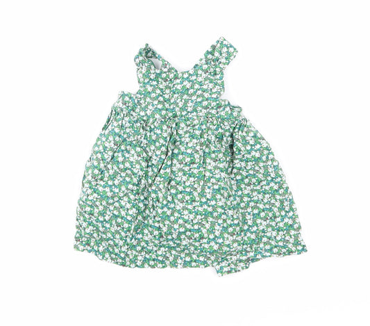 Mini Club Girls Green Floral A-Line Size 0-3 Months