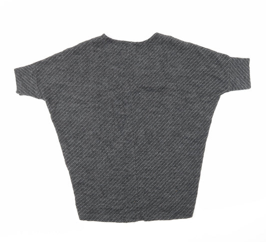 Womens UK Size S Apricot Grey Basic T-Shirt