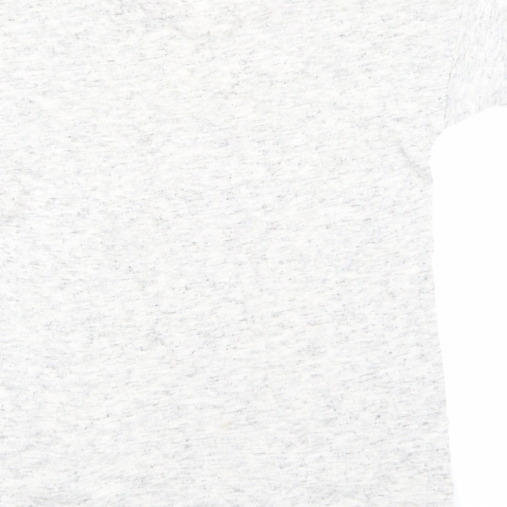 Brand and care label for Moss Copenhagen women’s grey basic t-shirt, size S