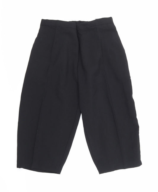 Womens UK Size 16 Preworn Regular Fit Black Trousers
