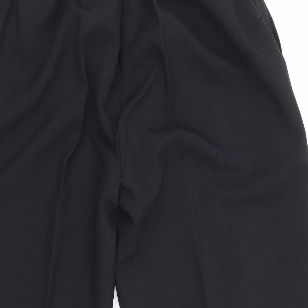 Womens UK Size 16 Preworn Regular Fit Black Trousers