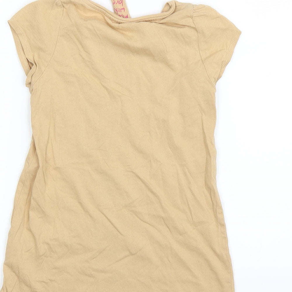 Brand and care label for Matalan girls’ brown, size 6-7, years