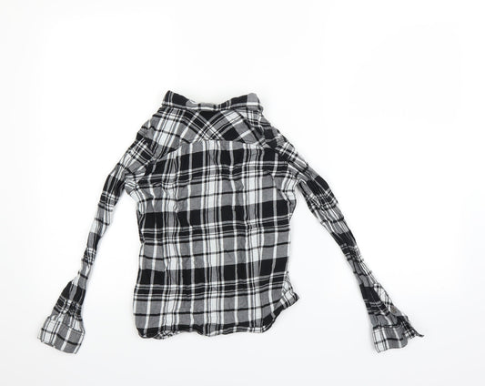 Womens UK Size S H&M Black Basic Button-Up