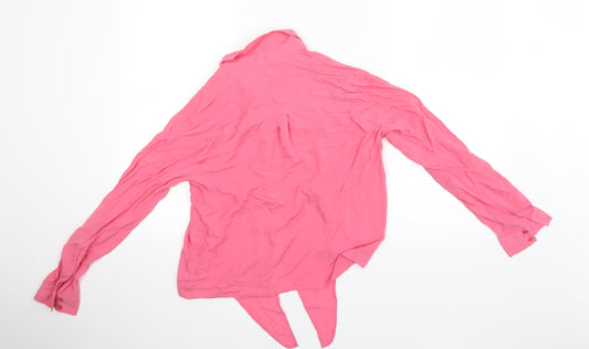 Back view of Forever 21 women’s pink basic blouse, size UK 12