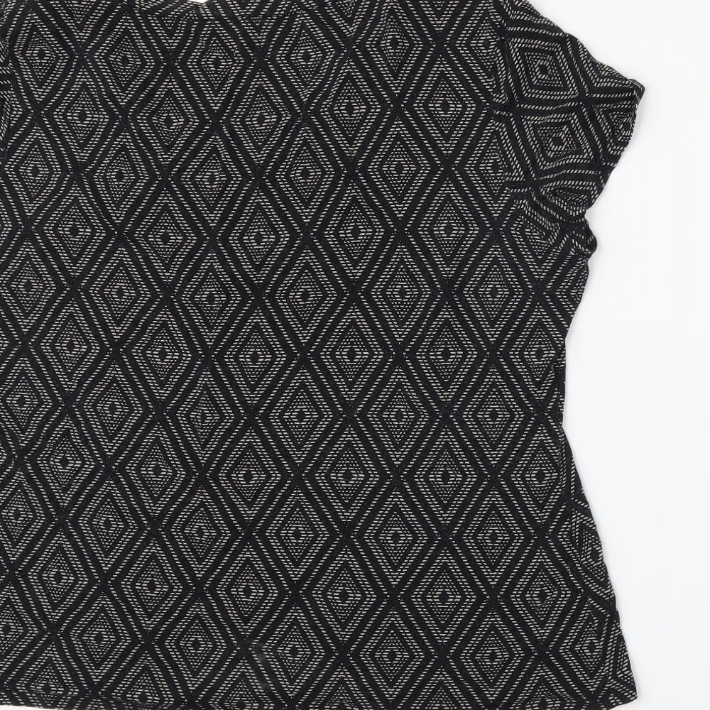 Womens UK Size 2 Bonmarché Black Basic T-Shirt