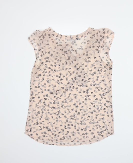 Back view of Atmosphere women’s pink floral basic blouse, size UK 10