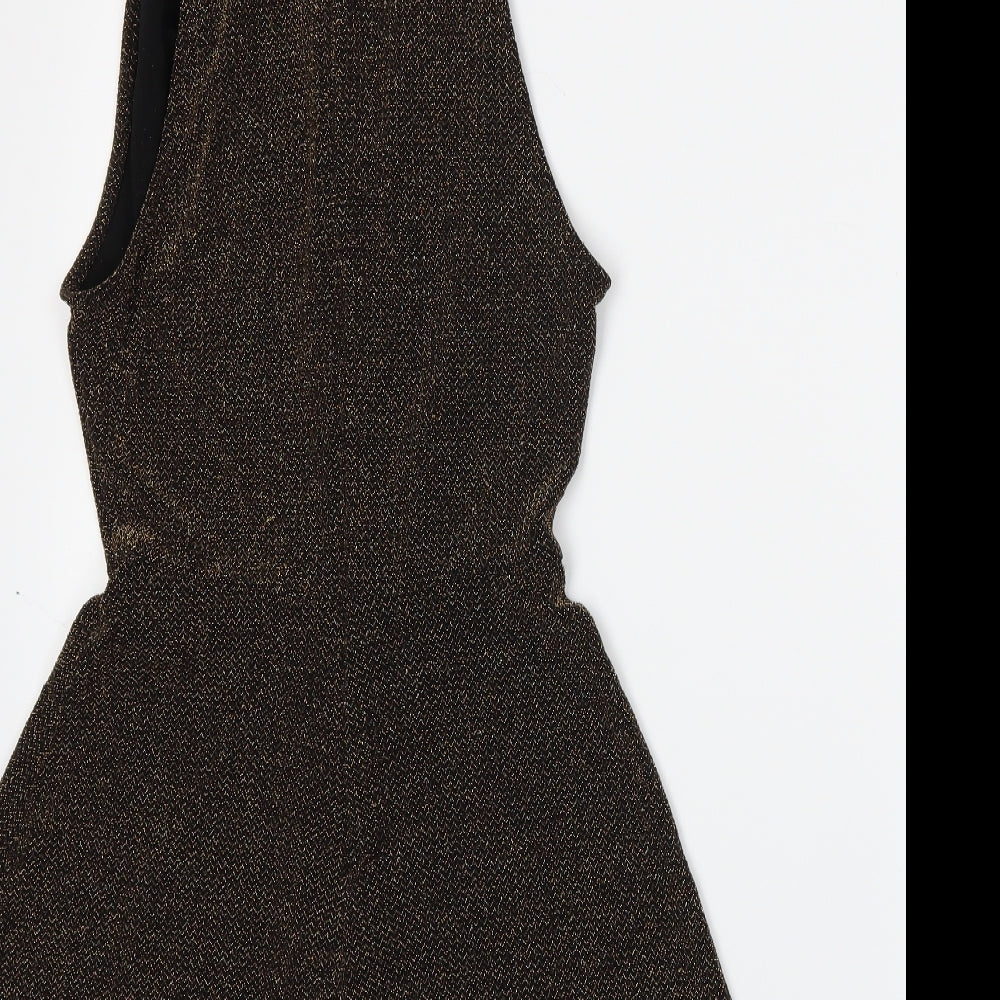 Topshop Womens Gold Romper One-Piece Size 8