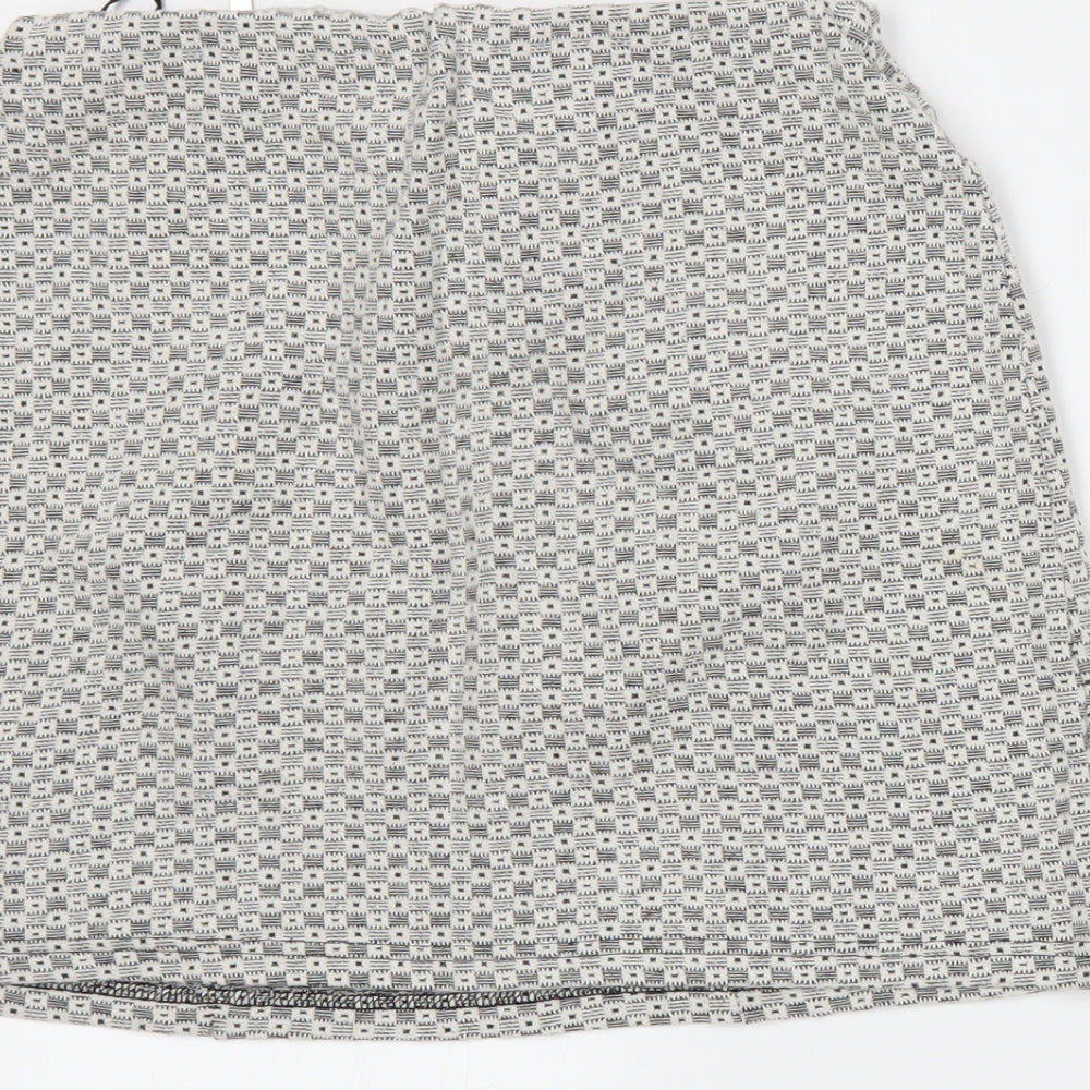 New Look Womens White  Rayon A-Line Skirt Size 8