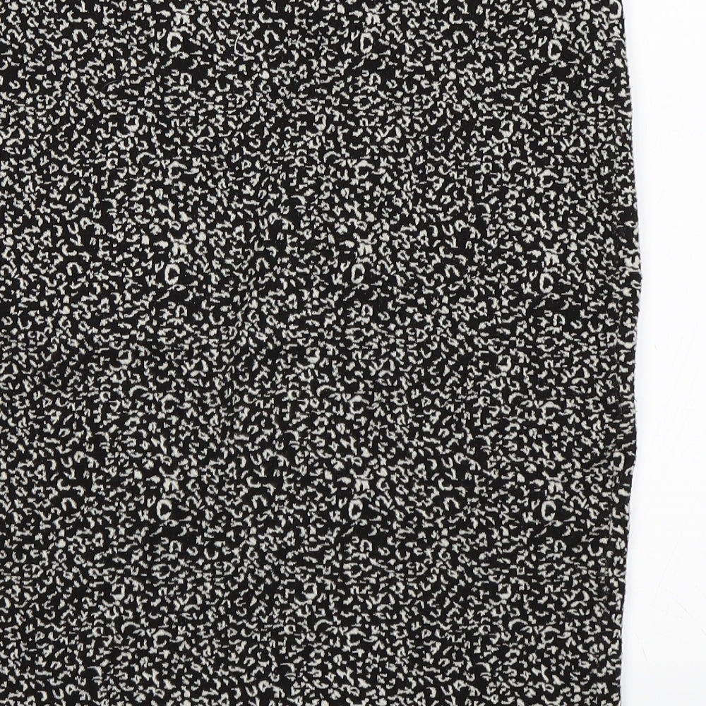 Papaya Womens Black Floral A-Line Skirt Size 12