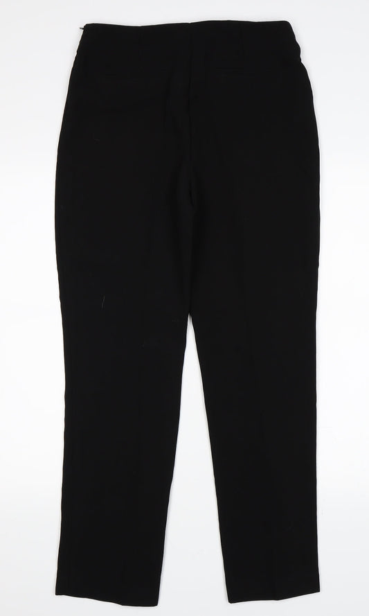 Womens UK Size 10 Papaya Regular Fit Black Trousers