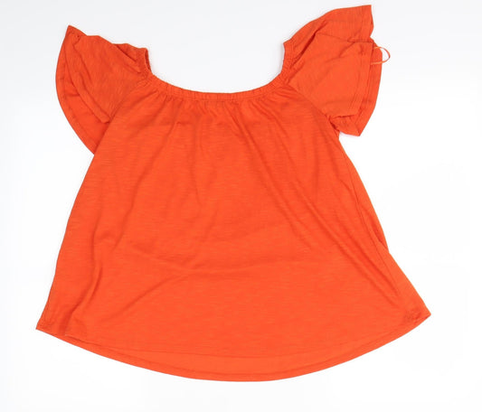 George Womens Orange Basic T-Shirt Size 8