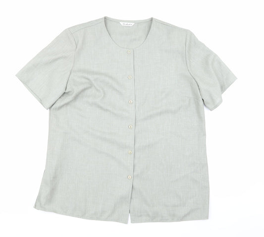 Womens UK Size 18 Berkertex Green Basic Button-Up