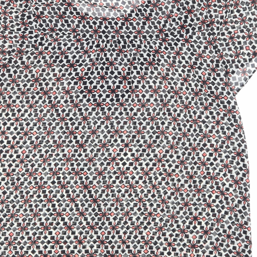 Miss Selfridge Womens Black Geometric Basic Blouse Size 8
