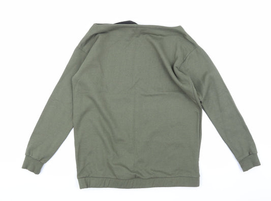 Boohoo Womens Green Pullover Sweatshirt Size S