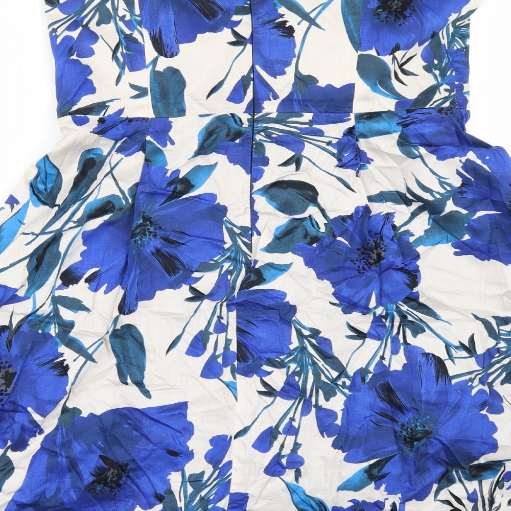 Dorothy Perkins Womens Beige Floral Fit & Flare Size 12 - Strapless