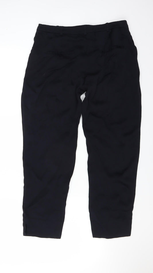 Mango Womens Blue Trousers Size 12 L25 in