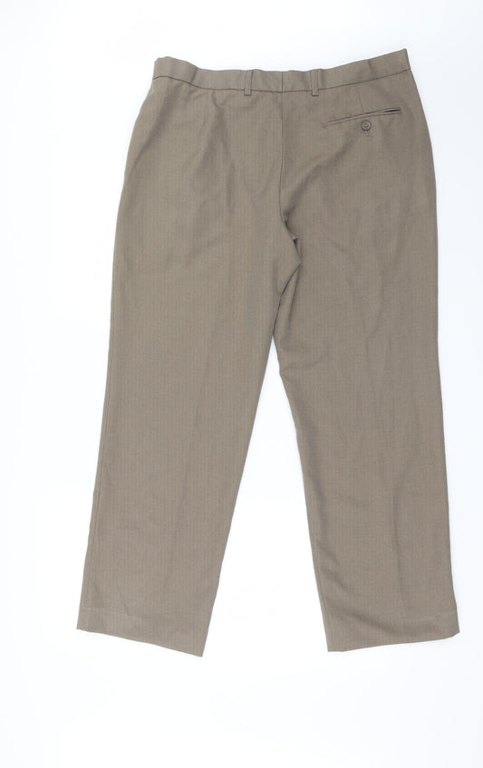 Marks and Spencer Mens Brown Trousers Size 34 in L28 in