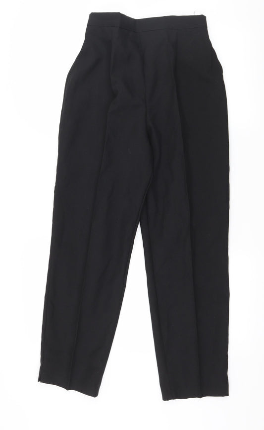 Womens UK Size 12 Preworn Regular Fit Black Trousers