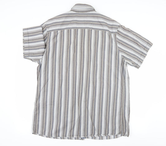 George Mens Grey Striped Button-Up Size XL