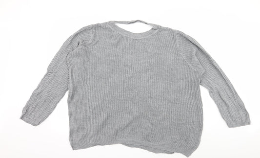 Boohoo Womens Grey Knit Pullover Jumper Size 18