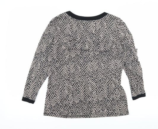 CC Womens Brown Check Jersey Basic T-Shirt Size S