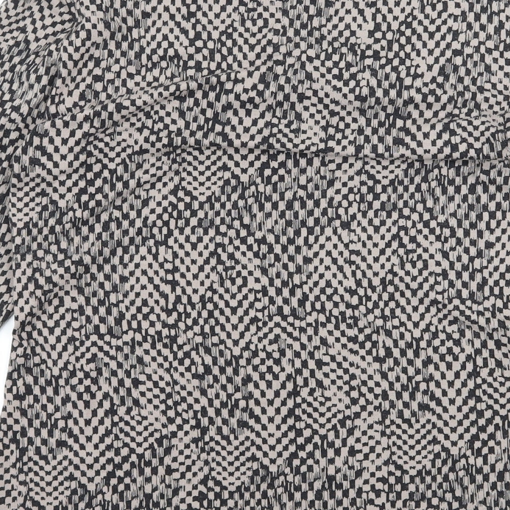 CC Womens Brown Check Jersey Basic T-Shirt Size S