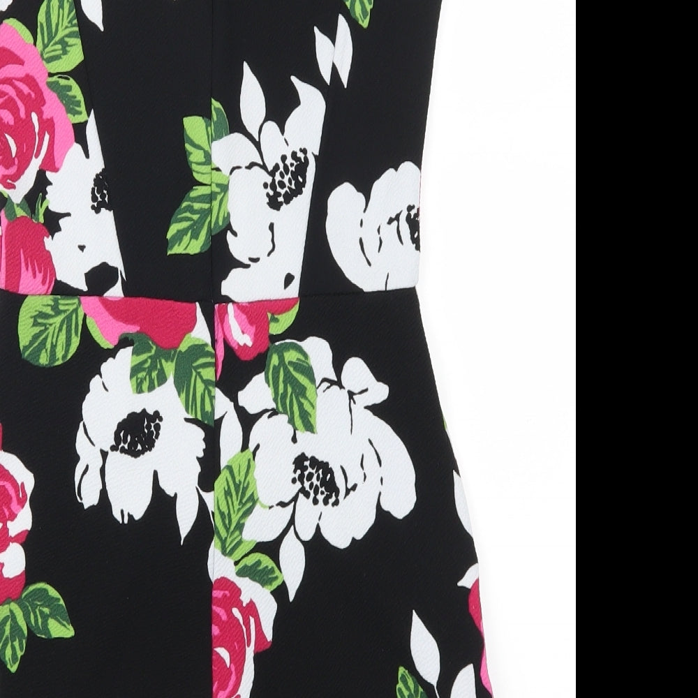 Boohoo Womens Pink Floral Playsuit One-Piece Size 8 L3 in