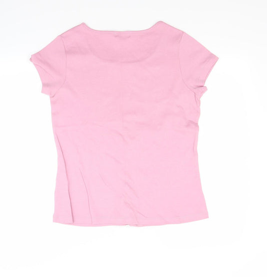Womens UK Size 16 Ellie Louise Pink Basic T-Shirt