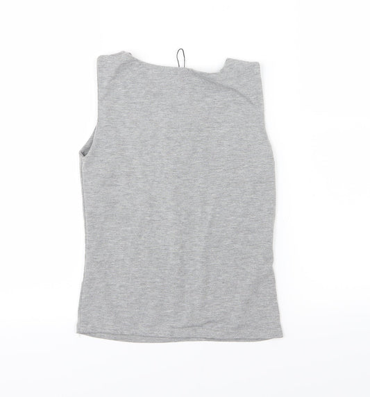 Womens UK Size 6 Boohoo Grey Basic Tank
