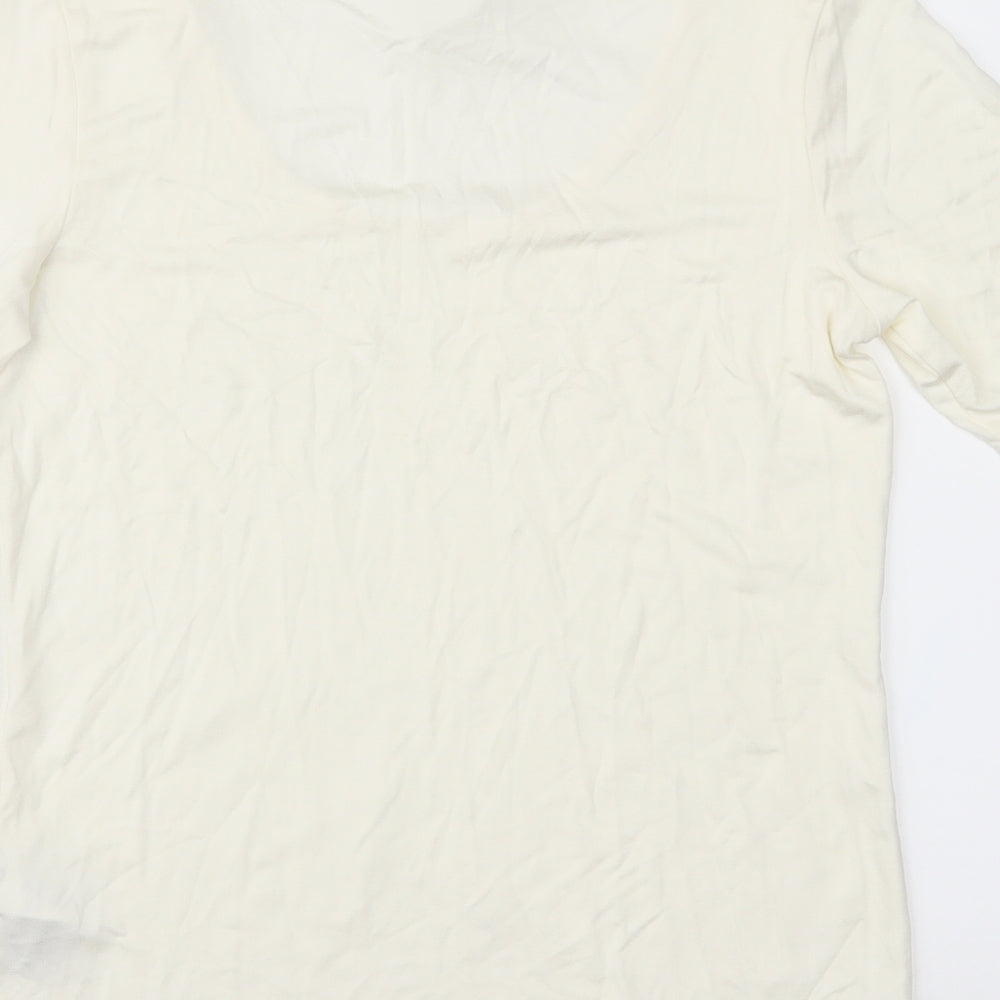 H&M Womens Ivory Basic T-Shirt Size M - Slinky feel