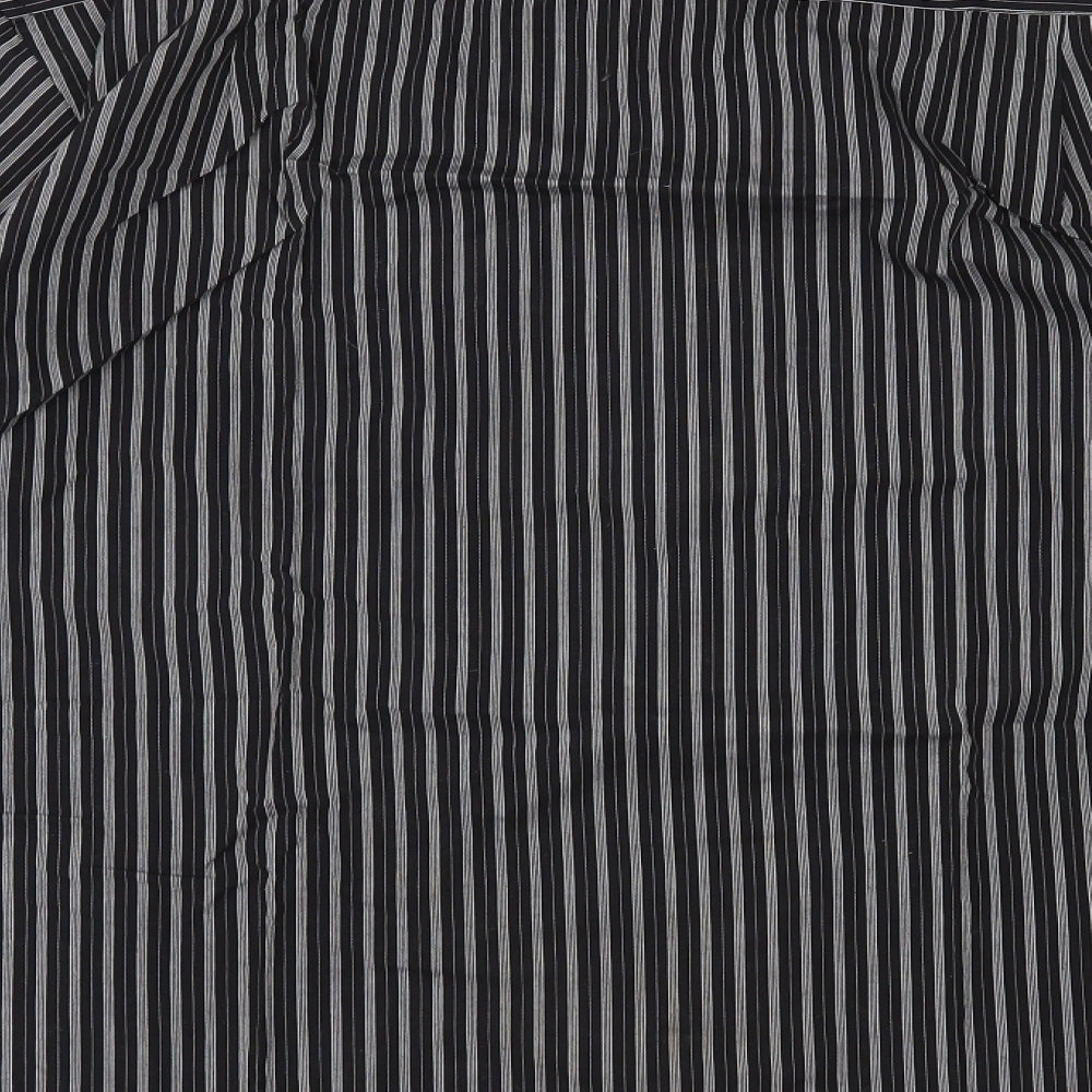 Mens UK Size 16.5 Greenwoods Black Button-Up Long Sleeve Casual Shirt