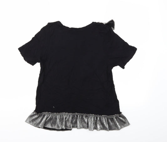 Womens UK Size 10 River Island Black Basic T-Shirt