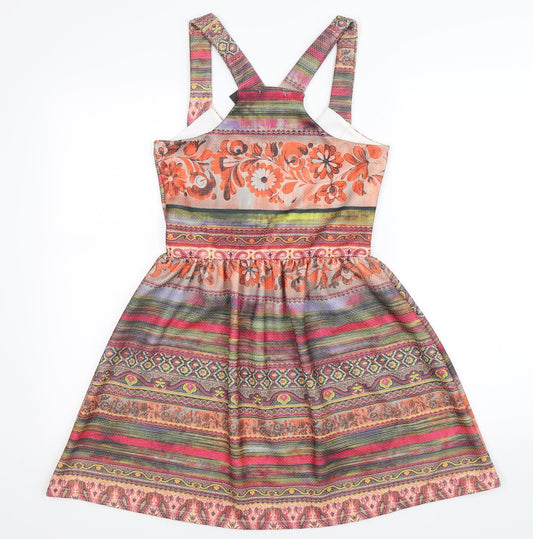 Kiah Womens Multicoloured Striped Fit & Flare Size 12