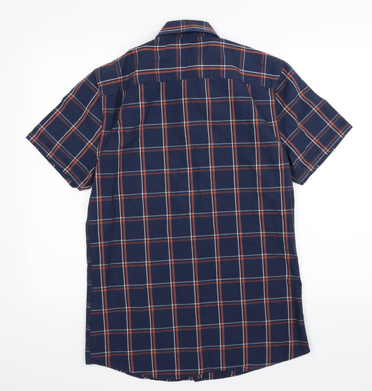 F&F Mens Blue Check Button-Up Size S