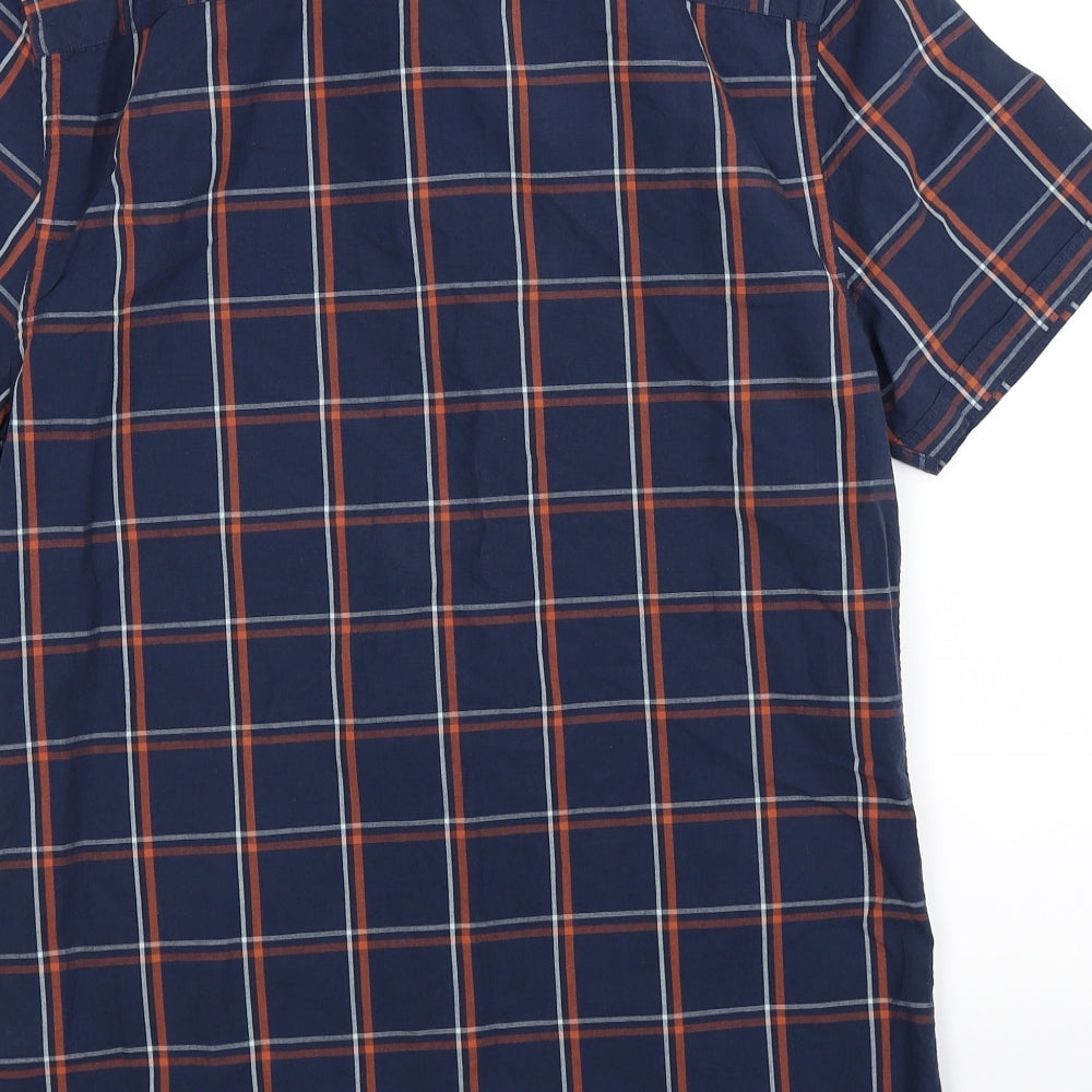 F&F Mens Blue Check Button-Up Size S