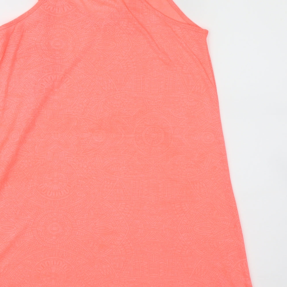 Papaya Womens Pink Geometric Basic Tank Size XS - Neon