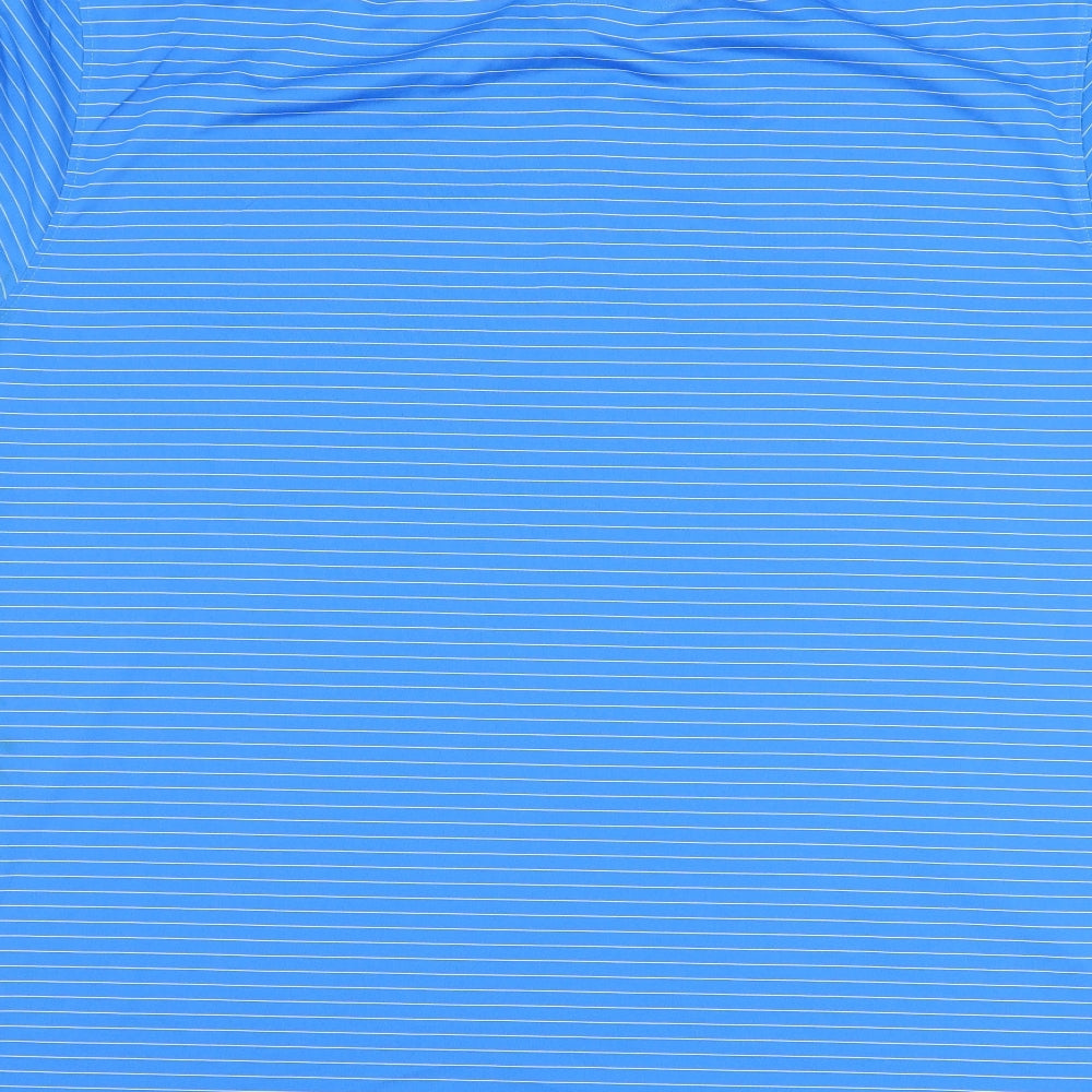 tourney Mens Blue Striped Polo Size L