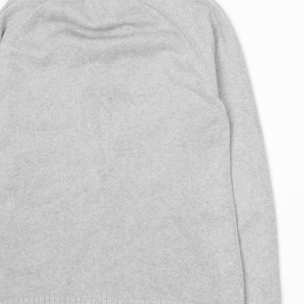 Preworn Mens Grey Knit Henley Jumper Size S