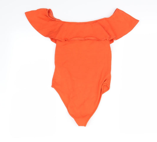 Topshop Womens Orange Bodysuit One-Piece Size 8