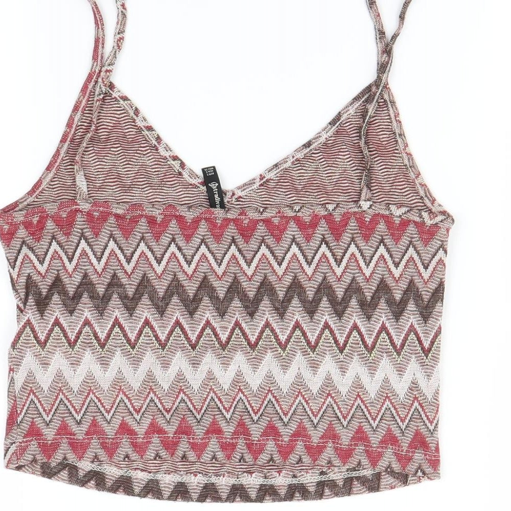 Womens UK Size S Stradivarius Multicoloured Basic Tank