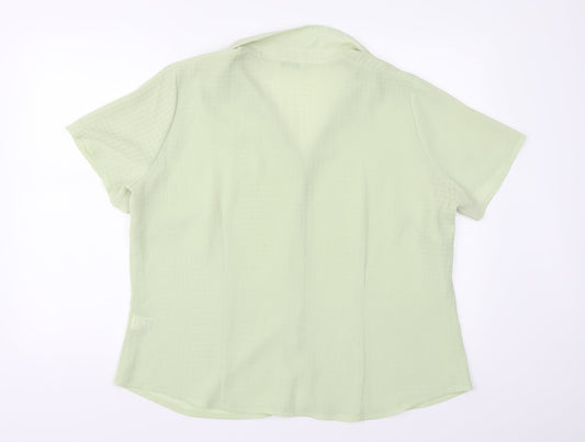 Womens UK Size 20 Marks and Spencer Green Basic Button-Up