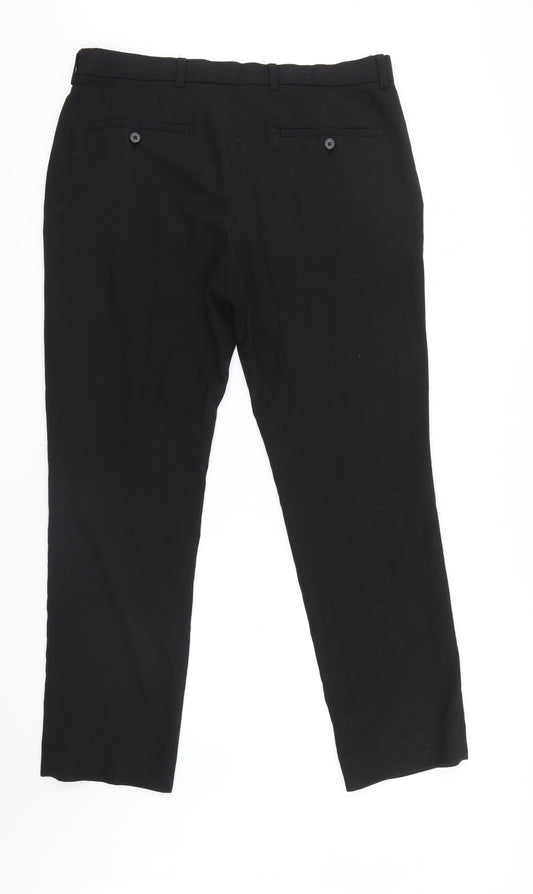 Womens UK Size 34 in NEXT Regular Fit Black Trousers