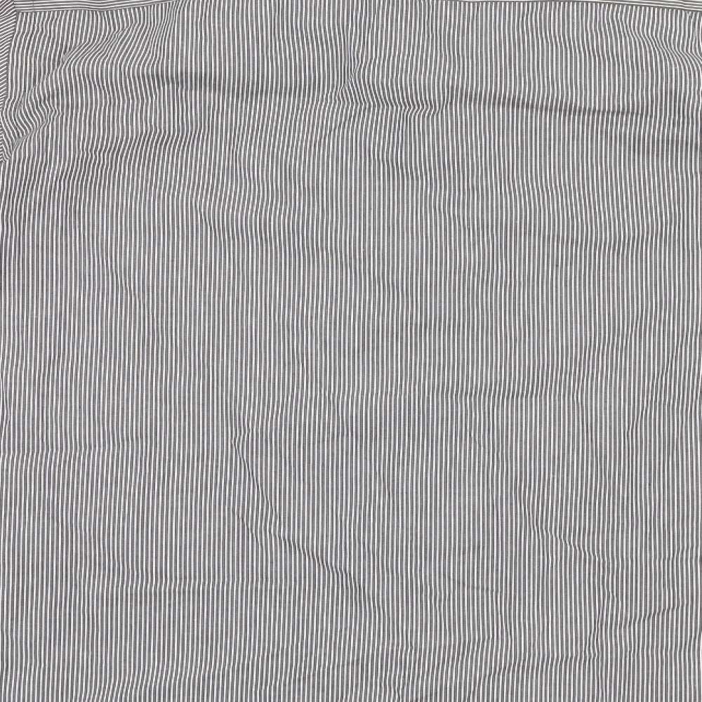 Mens UK Size 16 NEXT Grey Button-Up Long Sleeve Casual Shirt